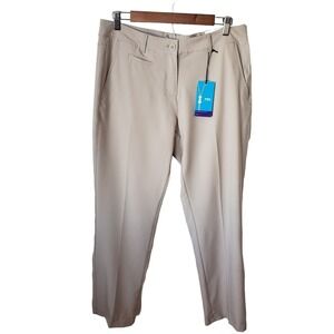 Lesmart Womens Golf Pants Stretch Straight Leg Lightweight Breathable Beige Sz 8
